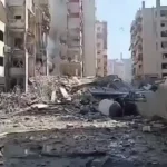 بالفيديو- احدى الغارات التي استهدفت حي الأبيض – محيط مجمع القائم في الضاحية