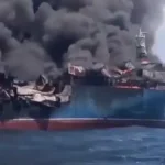 بالفيديو- إستهداف سفينة كانت تنوي عبور مَضِيق هرمز دون الحصول على اذن مِن الجانب الايراني