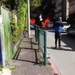 بالفيديو: اندلاع حريق في وسط إسرائيل بعد سقوط شظايا صاروخية عنقودية ايرانية