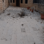 بالصورة- آثار القصف على كنيسة مار جريس في مرجعيون